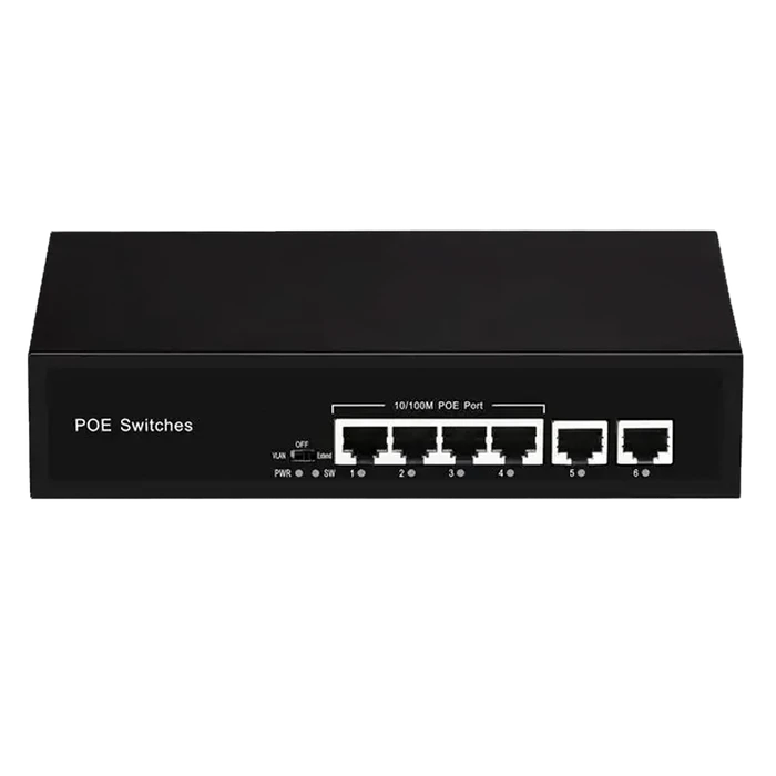 6-портовый POE коммутатор (4 порта POE + 2 порта UpLink) POE-412