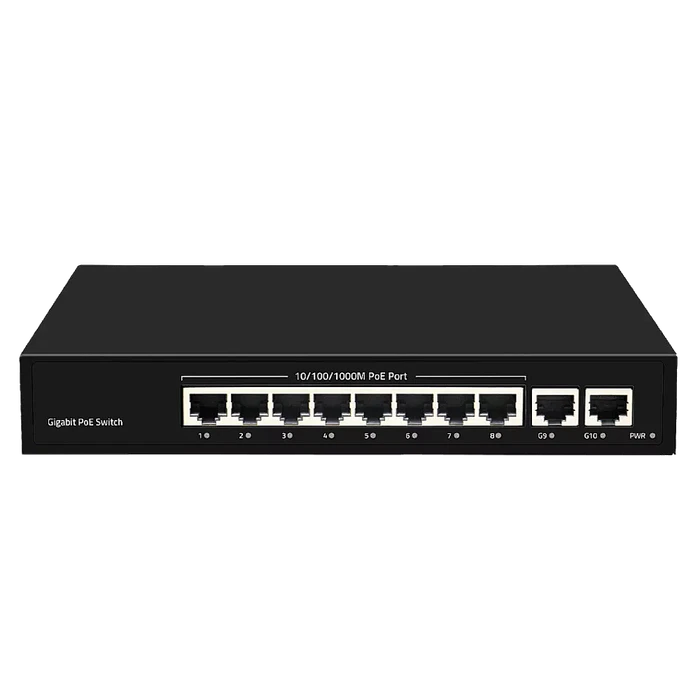 10-портовый РOЕ коммутатор (8 портов POE + 2 порта UpLink) POE-812