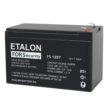 Аккумуляторная батарея 7 Ампер 12 Вольт ETALON FS 1207