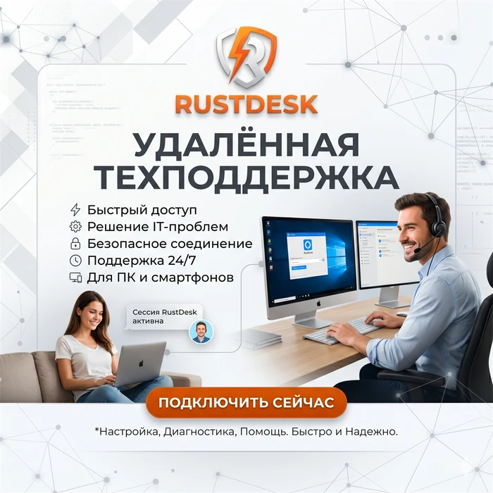 УДАЛЁННАЯ ТЕХПОДДЕРЖКА RustDesk