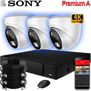 Система видеонаблюдения Premium PRO • 3 камеры Premium-3 IP 4K (купол)